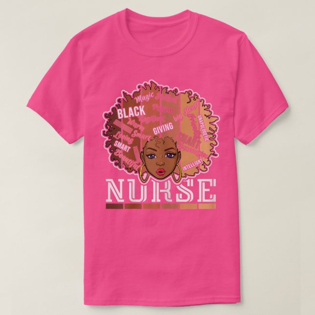 Womens Black Nurse RN Nursing Smart Black Pride Bl T-Shirt (Design Front)