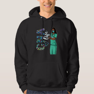 Womens Black Nurse Uniform Afro African Cna Nurse Hoodie