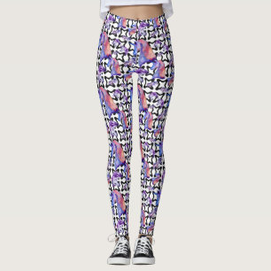 Women's Black/Purple Watercolor Unicorn Leggings