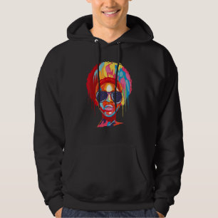 Womens Black Queen Afro Melanin Dripping Art Black Hoodie