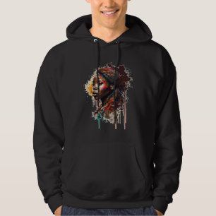 Womens Black Queen Afro Melanin Dripping Black His Hoodie
