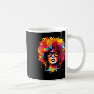 Womens Black Queen Dripping Afro Melanin Juneteent Coffee Mug