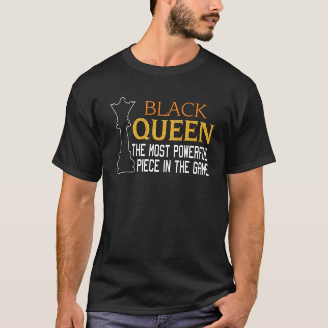 Womens Black Queen Most Powerful Chess African Ame T-Shirt (Front)