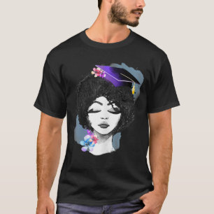 Womens Black Queen with a Masters Degree Graduate T-Shirt