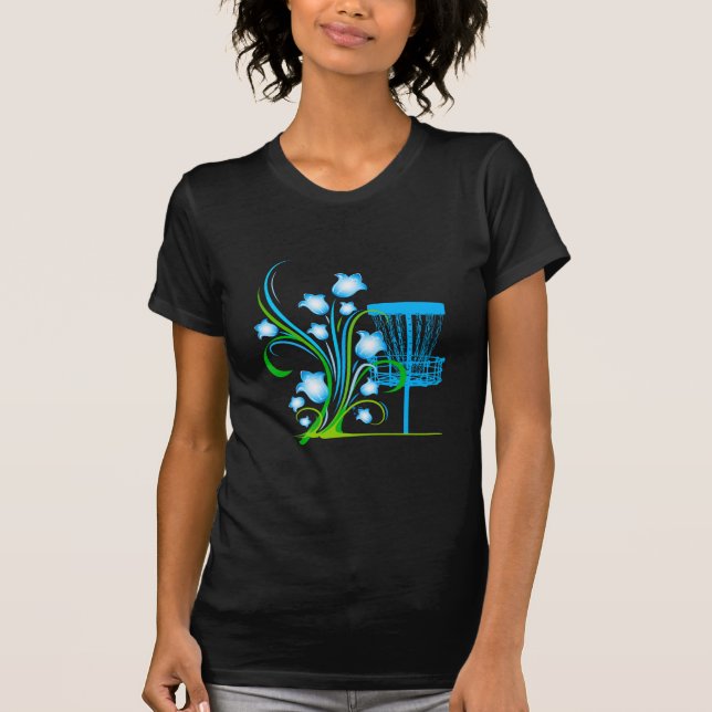 Womens black shirt with blue basket (Front)