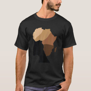 Womens Black Woman Africa Map Hair Melanin Blm Pro T-Shirt