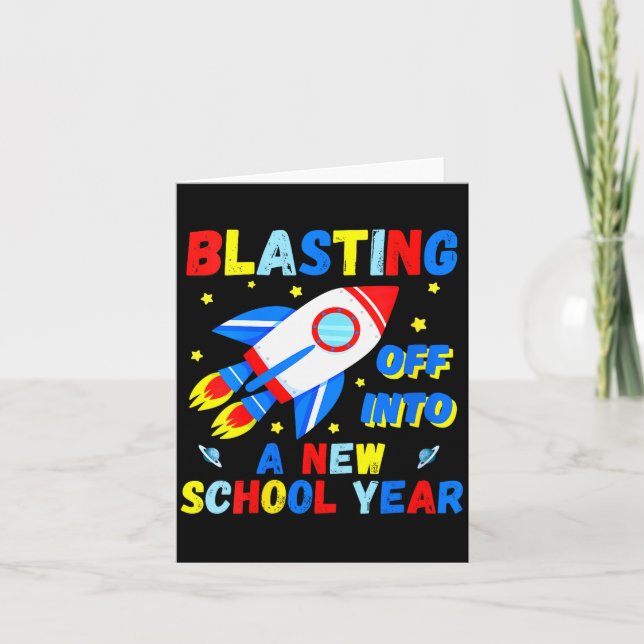 Womens Blasting Off Into A New School Year Cute Ro Card (Front)