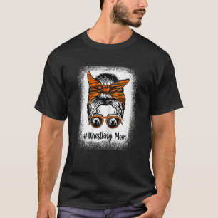 Womens Bleached Life Wrestling Mum Leopard Messy b T-Shirt