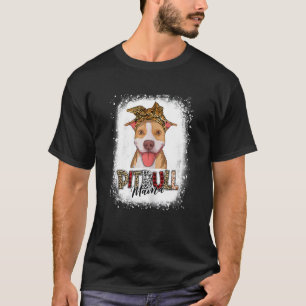 Womens Bleached Pittie Mama Pitbull Leopard Dog M T-Shirt