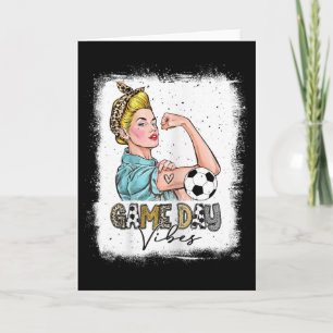 Womens Bleached Soccer Game Day Vibes Soccer Mom G Card