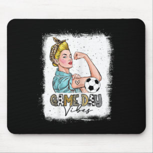 Womens Bleached Soccer Game Day Vibes Soccer Mom G Mouse Mat