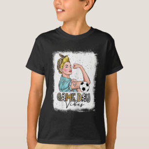 Womens Bleached Soccer Game Day Vibes Soccer Mum G T-Shirt