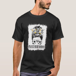 Womens Bleached Soccer Grandma Messy Bun Soccer  M T-Shirt