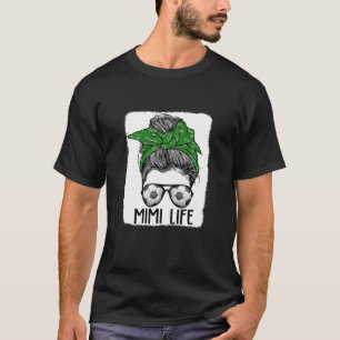 Womens Bleached Soccer Mimi Messy Bun Mom Life Mot T-Shirt