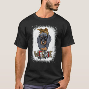Womens Bleached Weenie Mama Leopard Dachshund Mum T-Shirt