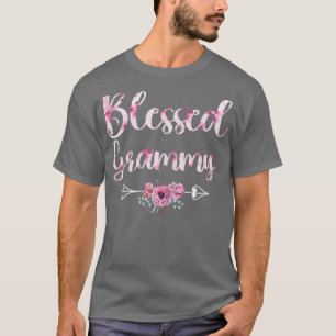 Womens Blessed Grammy Floral For Women Mothers Day T-Shirt