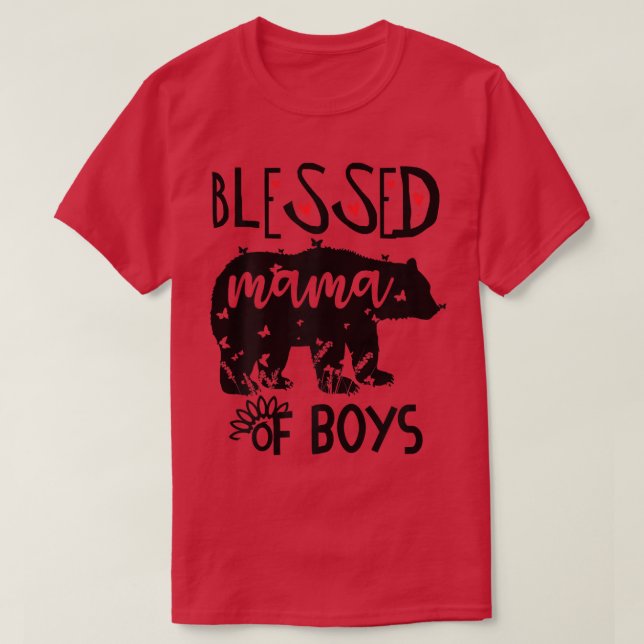 Womens Blessed Mama T Shirts,Mama Bear Shirt that  (Design Front)