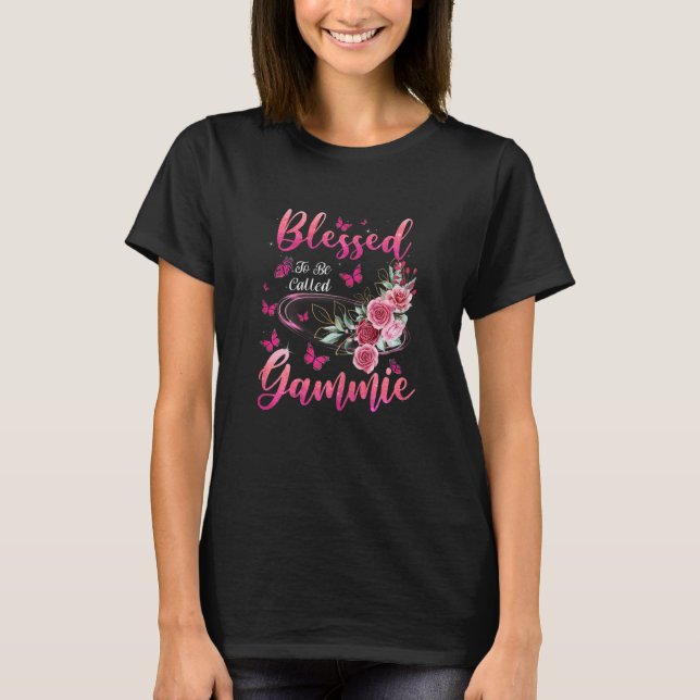 Womens Blessed To Be Called Gammie Cute Girls Wome T-Shirt (Front)