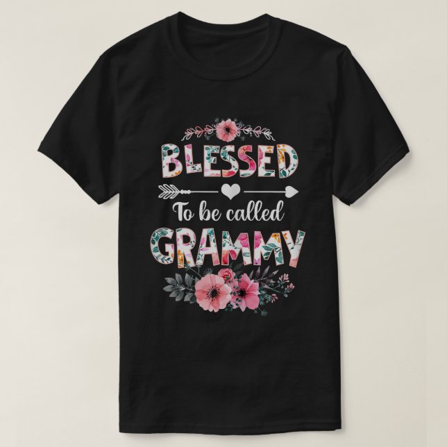 Womens Blessed to be called Grammy  Funny Grammy M T-Shirt (Design Front)