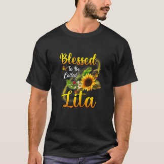 Womens Blessed To Be Called Lita Sunflower Mothers T-Shirt