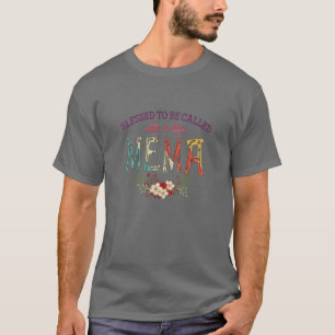 Womens Blessed To Be Called MEMA Floral Funny Moth T-Shirt