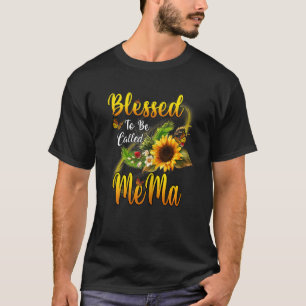 Womens Blessed To Be Called Mema Sunflower Mothers T-Shirt