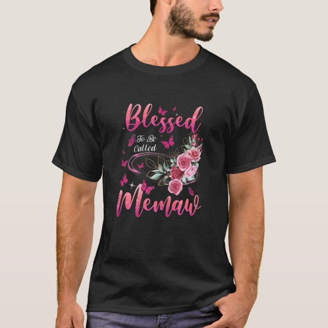Womens Blessed To Be Called Memaw Cute Girls Women T-Shirt (Front)