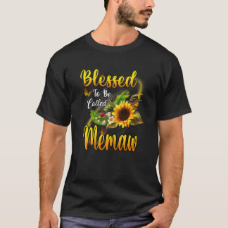 Womens Blessed To Be Called Memaw Sunflower Mother T-Shirt
