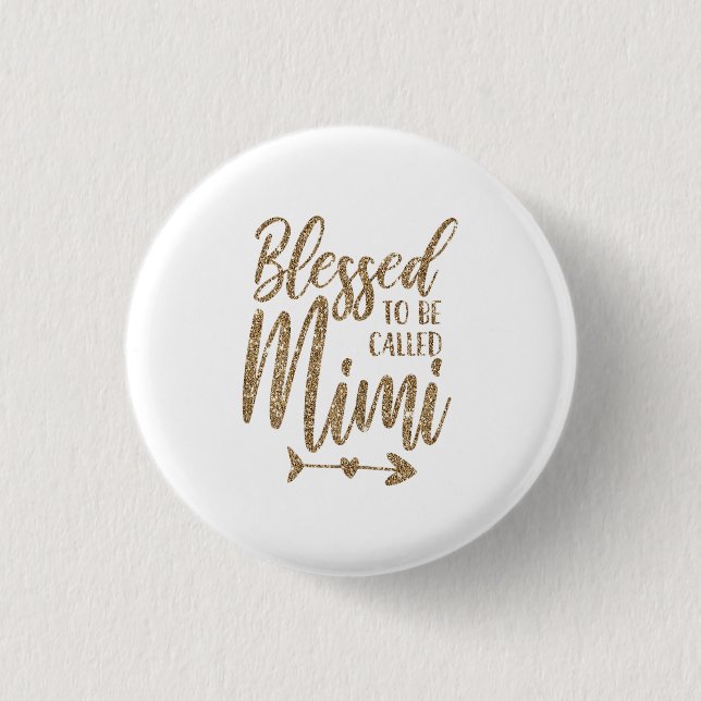 Womens Blessed To Be Called Mimi Grandma Mors Day 3 Cm Round Badge (Front)