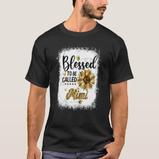 Womens Blessed To Be Called Mimi Sunflower Mother' T-Shirt