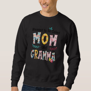 Womens Blessed To Be Called Mum And Gramma Floral Sweatshirt