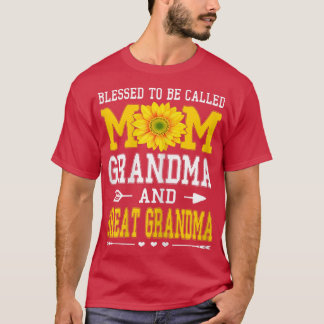 Womens Blessed To Be Called Mum Grandma Great Gran T-Shirt