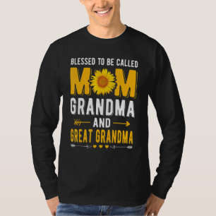 Womens Blessed To Be Called Mum Grandma Great Gran T-Shirt