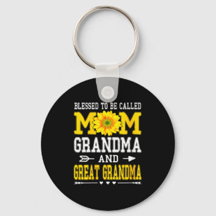 Womens blessed to be called mum grandma great key ring