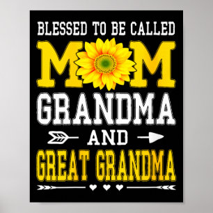 Womens blessed to be called mum grandma great poster
