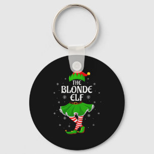 Womens Blonde Elf Christmas Family Girls Women Elf Key Ring