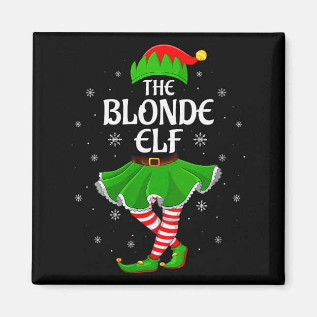 Womens Blonde Elf Christmas Family Girls Women Elf Magnet (Front)
