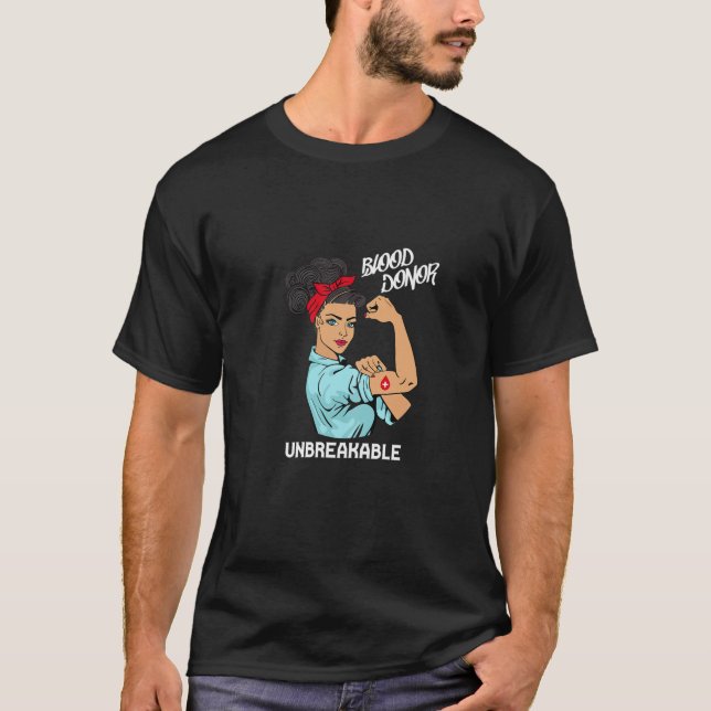 Womens Blood Donor Unbreakable Awareness Blood Don T-Shirt (Front)