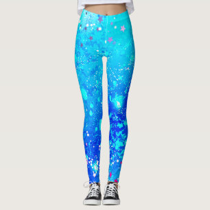 Women's blue and turquoise leggings