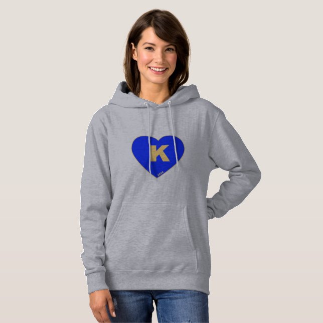 Women's Blue & Gold K-Heart Hoodie (Front Full)