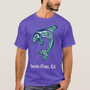Womens Blue Green Native American Cruz Santa CA Or T-Shirt