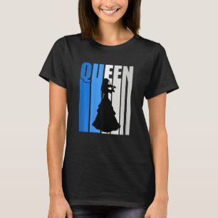 Womens Blue Pretty Violin Queen Birthday Violinist T-Shirt