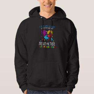 Womens Blue Proud Mother Autism Awareness Mum Son Hoodie