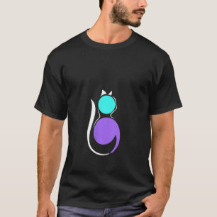 Womens Blue Purple Semicolon Cat Semi Colon Tattoo T-Shirt