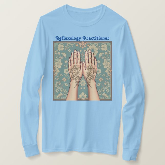 Women's Blue Reflexology Practitioner T-Shirt  (Design Front)