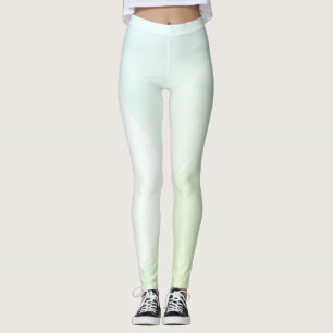 Womens Blue Yellow Green White Trendy Modern Leggings