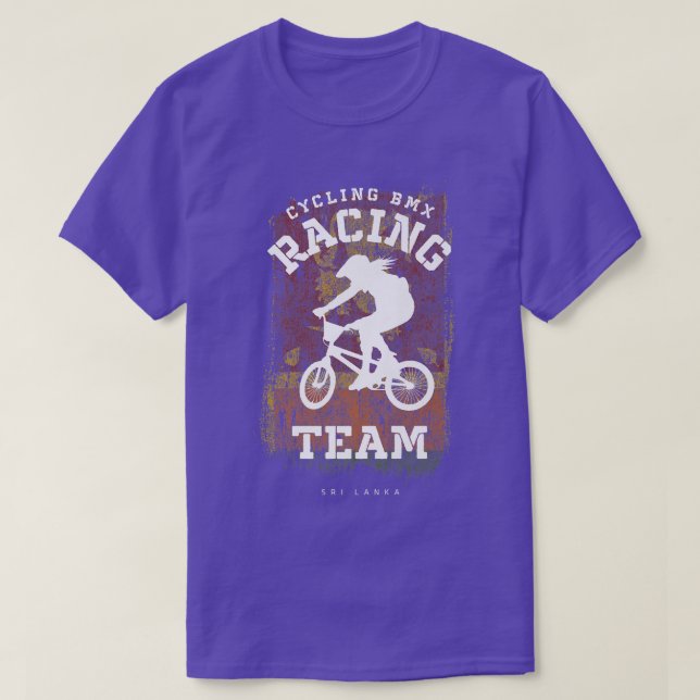 Womens BMX Bike Sri Lanka Flag Biking Cycling Raci T-Shirt (Design Front)