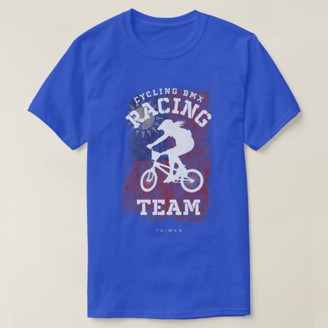 Womens BMX Bike Taiwan Flag Biking Cycling Racing  T-Shirt (Design Front)