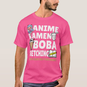 Womens Boba Milk Tea Anime Ramen Boba Sketching Bu T-Shirt