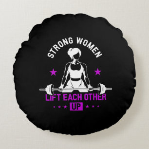 Womens Bodybuilding Gym Workout And Funny Training Round Cushion